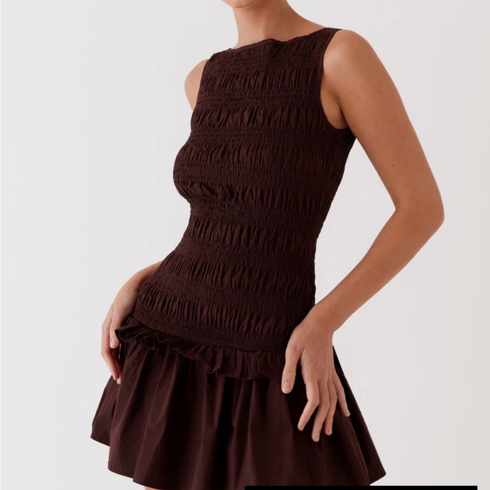 Peppermayo brown mini sleeveless dress